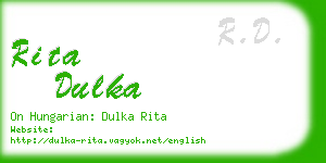 rita dulka business card